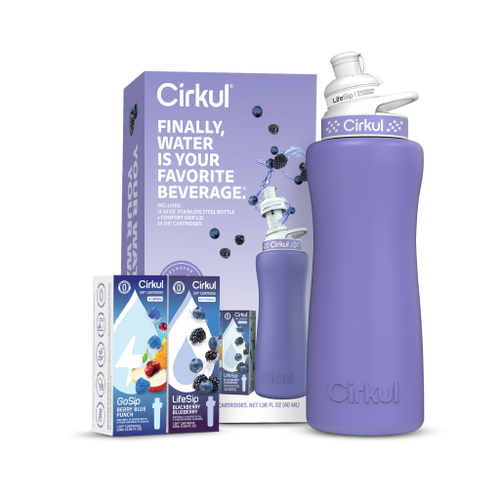 32oz. Matte Periwinkle Stainless Steel Bottle Starter Kit - Daily Set
