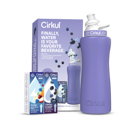 32oz. Matte Periwinkle Stainless Steel Bottle Starter Kit - Daily Set