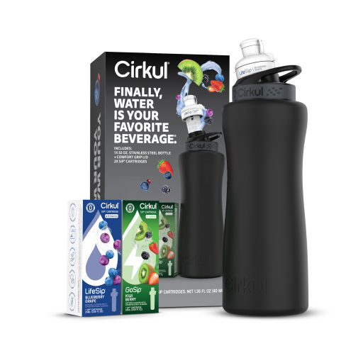 32oz. Matte Black Stainless Steel Bottle Starter Kit - Fresh Pair